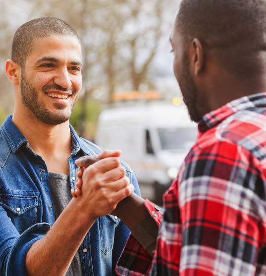 Two people shaking hands