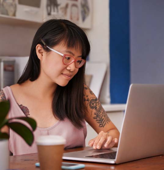 Person working on laptop